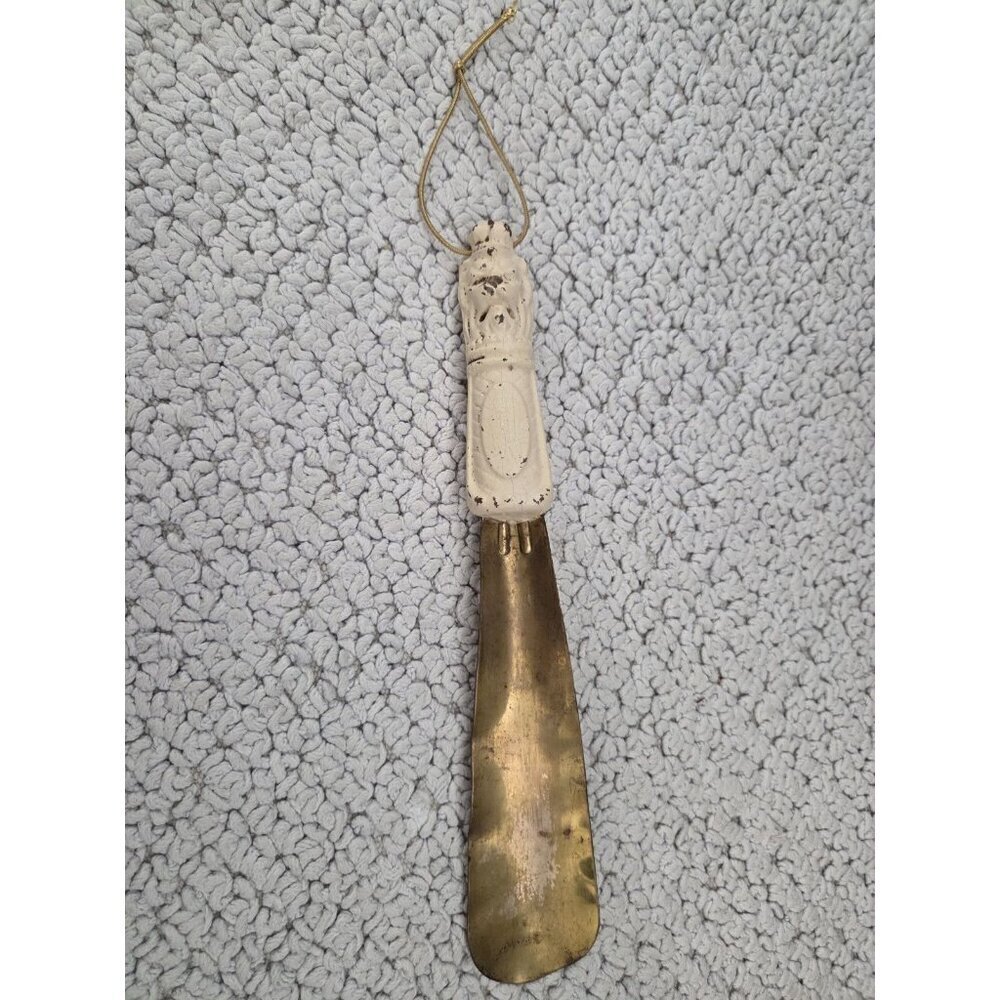 Vintage Jarman Lion Head Resin Carved Handle 24K Gold Plated Shoehorn